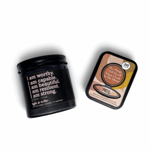 The Things I Tell Myself When I Look In The Mirror: A Light & Write Affirmation Card & Candle Gift Set
