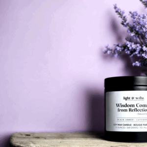 Alternative view of 'Wisdom Comes from Reflection' Quote Candle