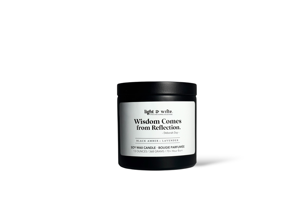 'Wisdom Comes from Reflection' Quote Candle