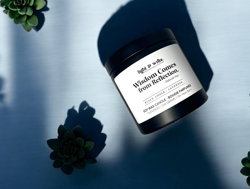 'Wisdom Comes from Reflection' Quote Candle - Image 3